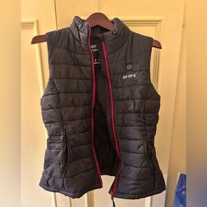 Ororo Black Heated Vest with Red Accents